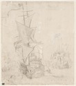 graphics/mmr/P1296-1_EvS74-23_cropped.jpg; P1296; Nederlandse zeventiende-eeuwse oorlogsvloot; tekening
