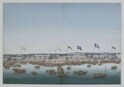 graphics/mmr/P1868_amh.jpg; P1868; Gezicht op de Hongs - de factorijen van de Europese Oost-Indische Compagniën - te Kanton, China; aquarel
