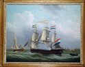graphics/mmr/coll/P1047_4X5DIA.jpg; P1047; Fregatschip 'Rotterdams Welvaren' op de Maas te Rotterdam; schilderij