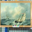 graphics/mmr/coll/P1630-2_6X6KLNEG.jpg; P1630; Loodsrinkelaar en oorlogsfregat; schilderij