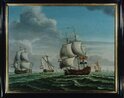 graphics/mmr/coll/P1872_4X5DIA.jpg; P1872; Zeegezicht met diverse schepen; schilderij