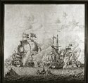graphics/mmr/korff/P1494_a_pk.jpg; P1494; Zeegevecht op 23 oktober 1702; schilderij