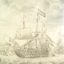 graphics/mmr/korff/P1552_detail_hp.jpg; P1552; De 'Eendracht' en andere schepen onder zeil of ten anker; schilderij