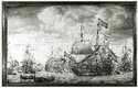 graphics/mmr/korff/P1552_zw_pk.jpg; P1552; De 'Eendracht' en andere schepen onder zeil of ten anker; schilderij